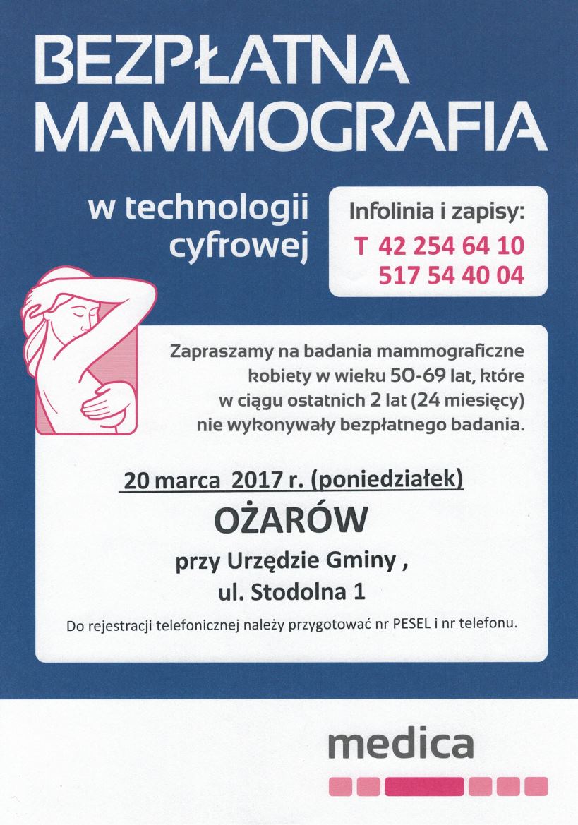 Plaka Mammografia 20 marca 2017 