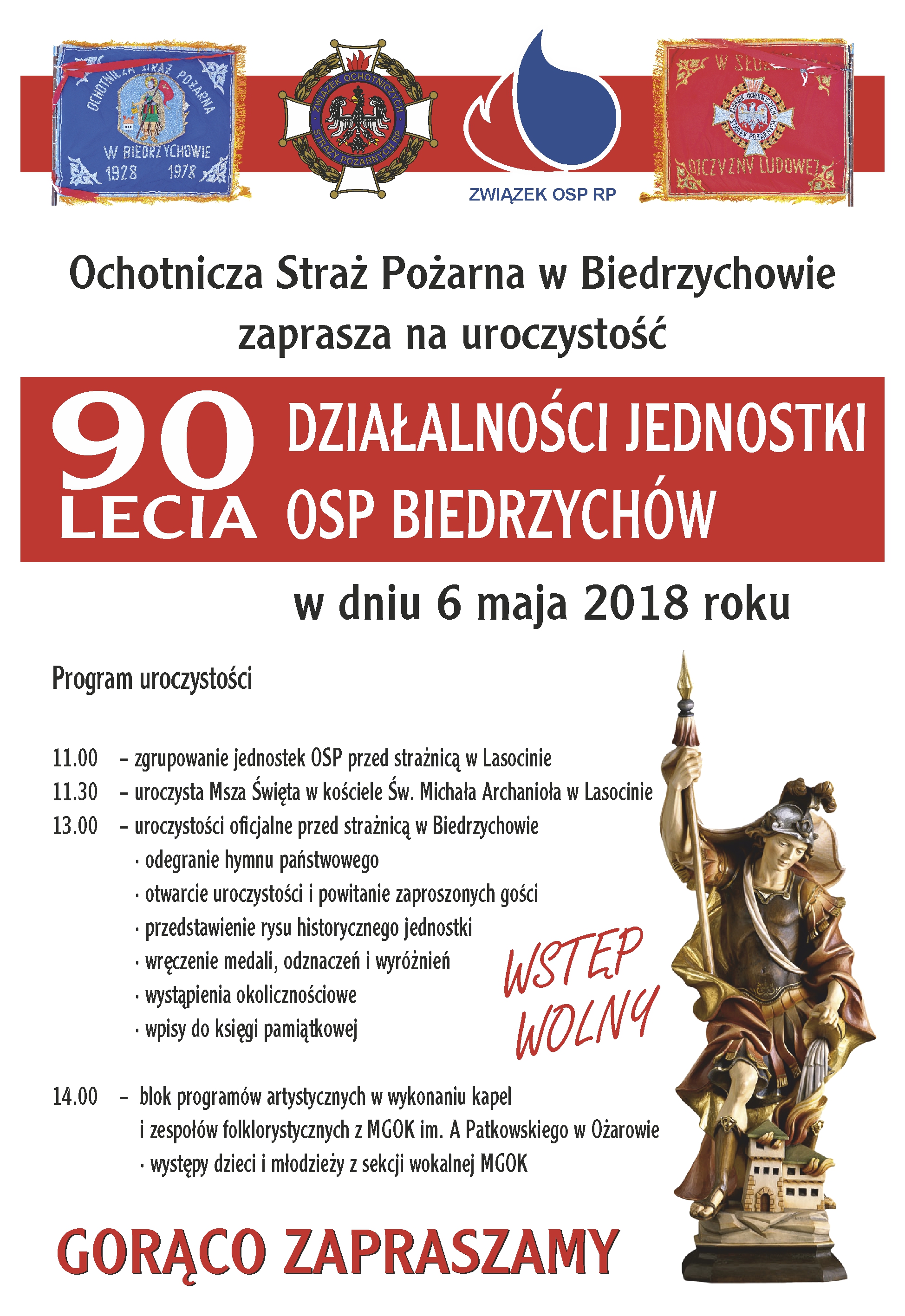Plakat 90 - lecie OSP Biedrzychów