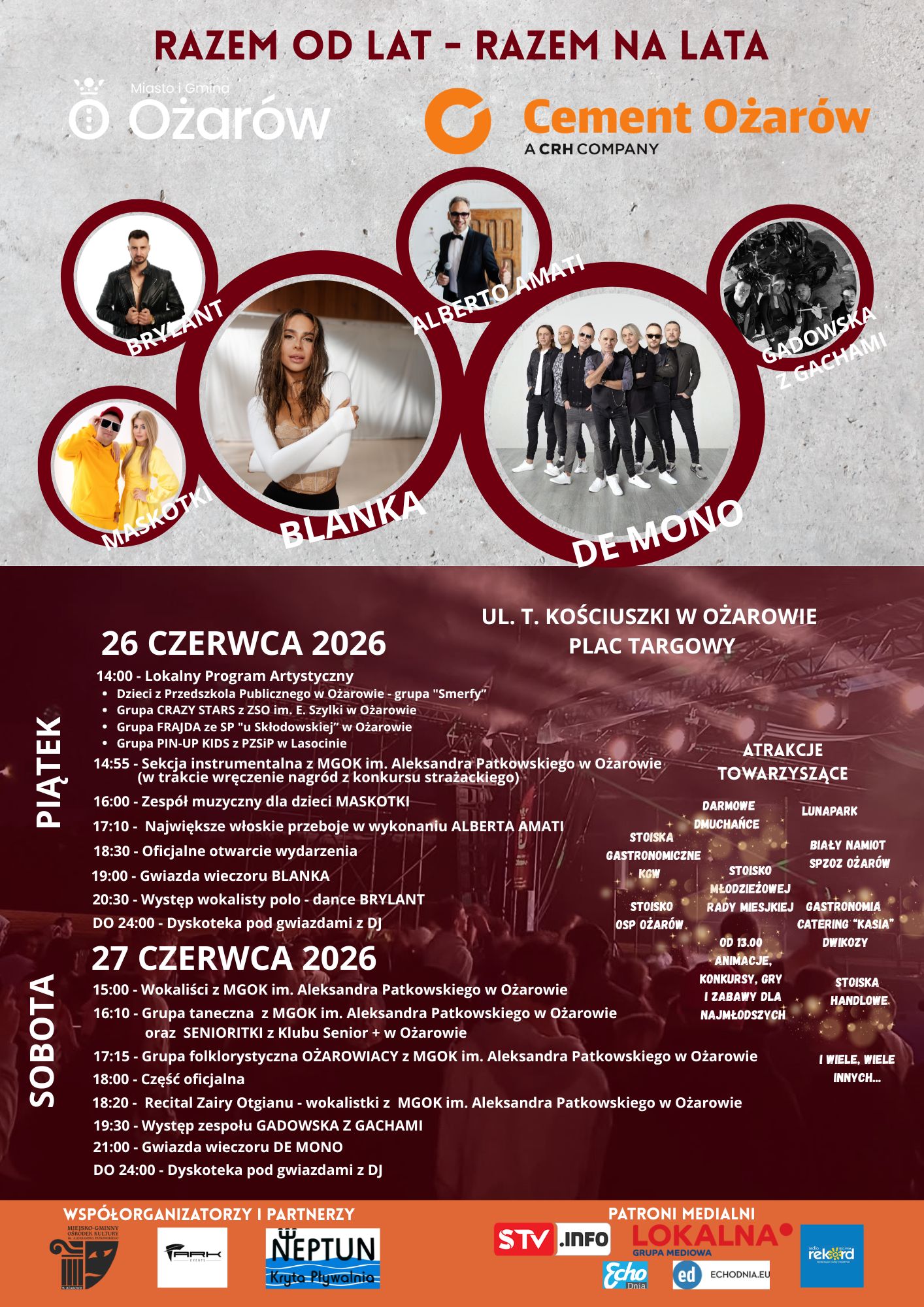 DNI OŻAROWA - RAZEM OD LAT - RAZEM NA LATA (26-27 czerwca 2026 r.) DNI OŻAROWA - RAZEM OD LAT - RAZEM NA LATA (26-27 czerwca 2026 r.)