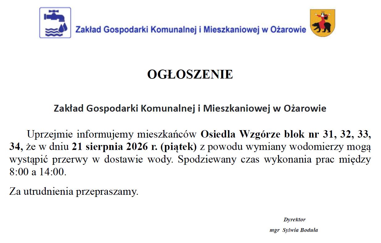 Wymiana wodomierzy 21-08-2026